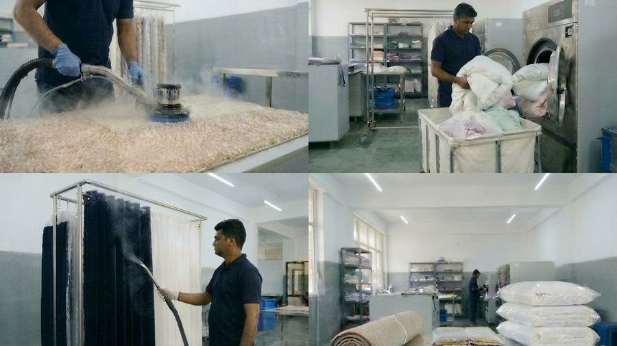 Carpet steam extraction, blanket washing and curtain steaming